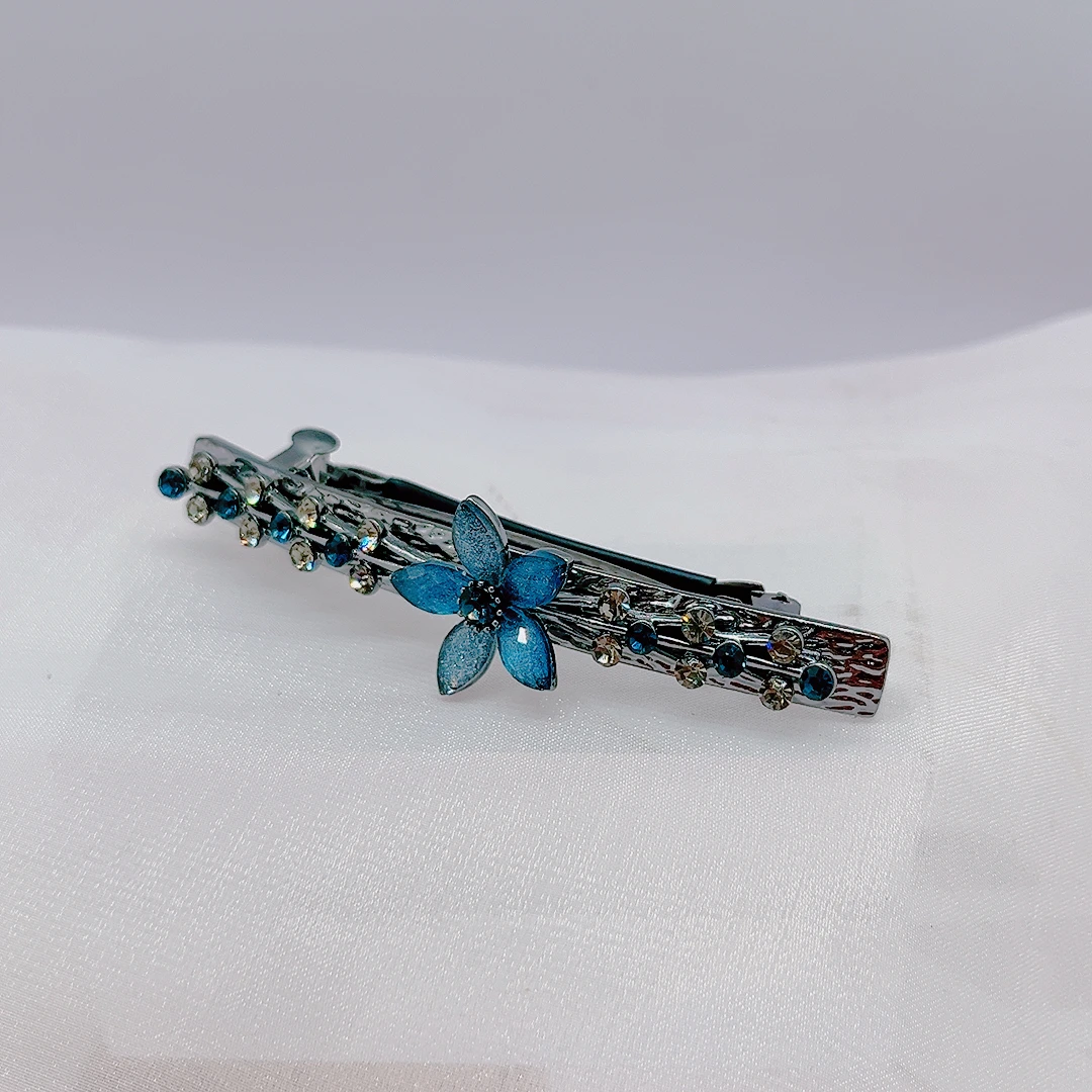 魅雅午夜繁华韩国风一字夹水钻发夹女顶夹发饰