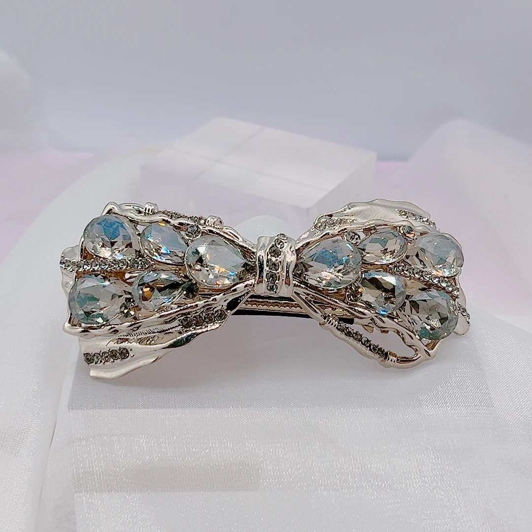 魅雅女款优雅合金发饰八公分弹簧夹蝴蝶结发夹后脑勺顶夹头饰