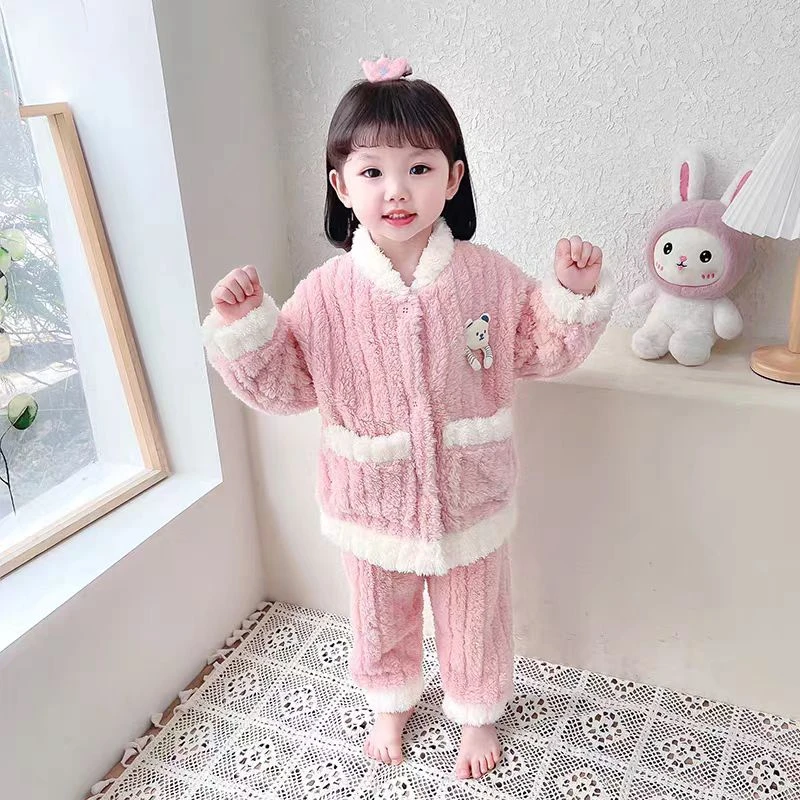 【自营｜线下款！立体卡通 超软法莱绒】女童秋冬家居服套装1204003