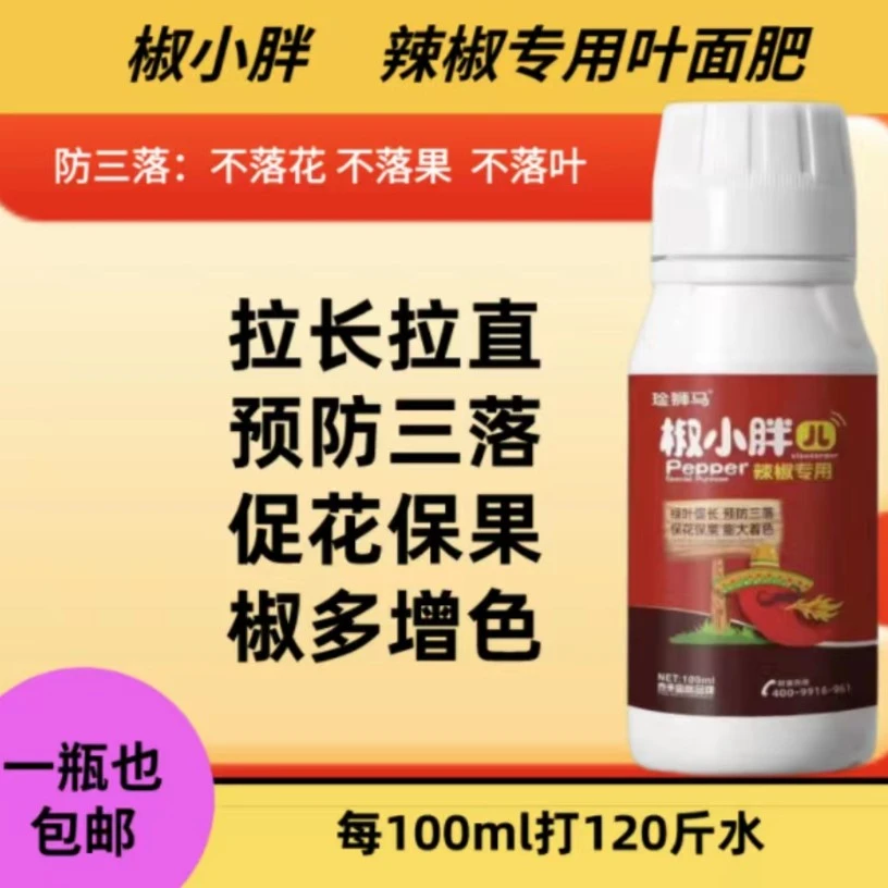 辣椒专用拉长拉直预防三落促花膨果椒多增色叶面肥增产抗病促长