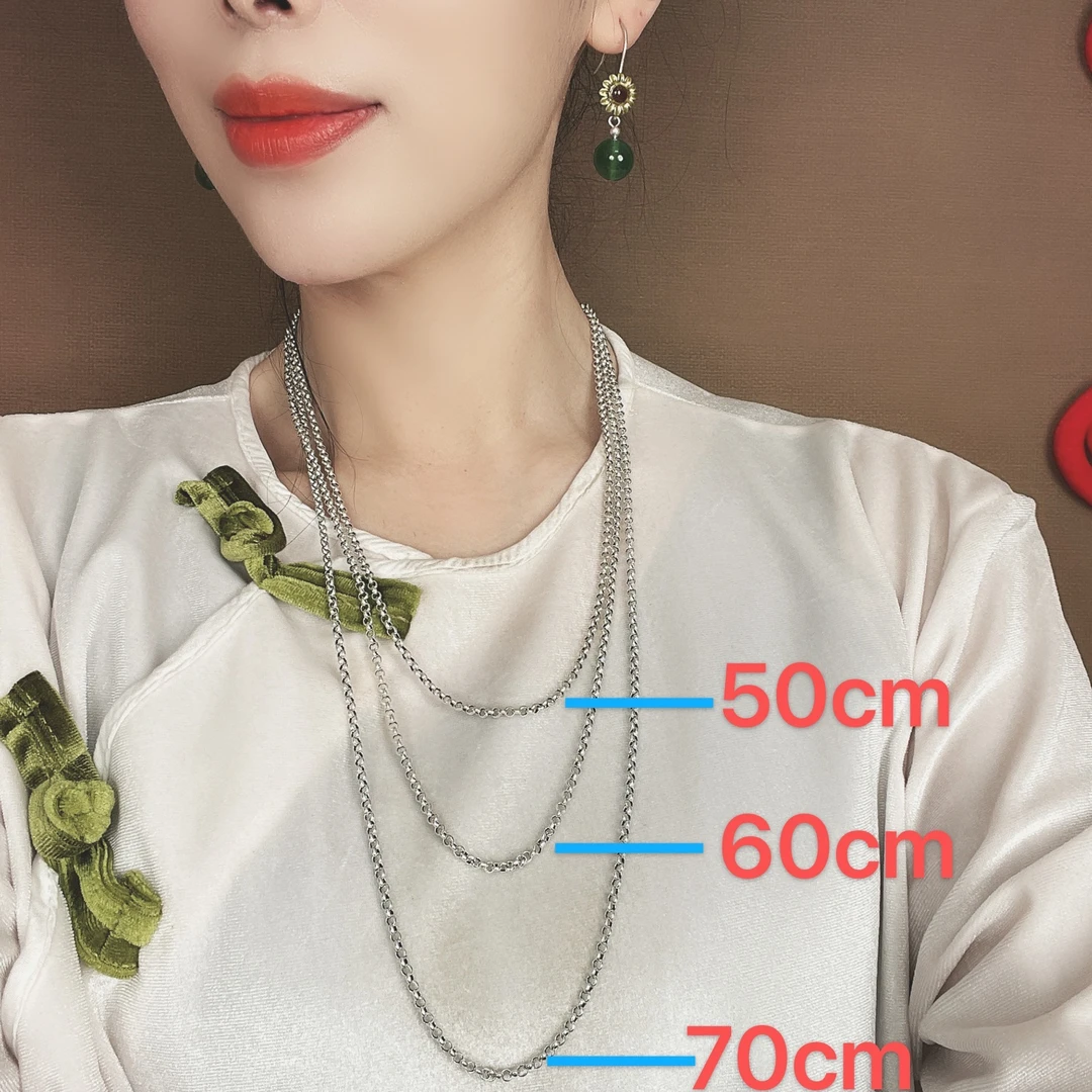 链子925银 【玺吻】s925银 纯银o字链项链经典简约素款百搭个性项链