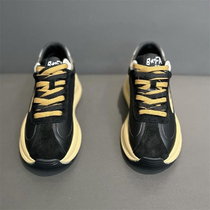 欧洲站男鞋秋冬季潮流百搭跑步运动休闲厚底板鞋少年卡其老爹潮鞋