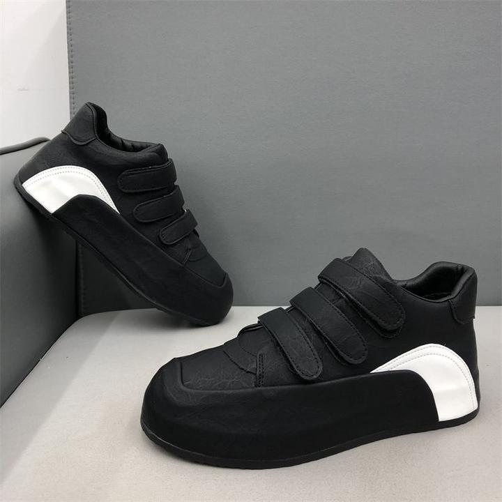 网红爆款时尚高帮鞋男2024秋季新款百搭学生厚底魔术贴运动休闲鞋