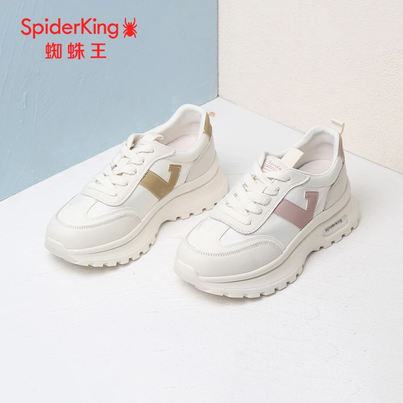 蜘蛛王正品德训鞋真皮2023秋商场新款运动小白鞋简约2Q93B121086