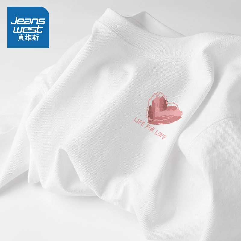 真维斯纯棉短袖t恤女2025新款宽松休闲体恤衫时尚洋气夏季上衣女