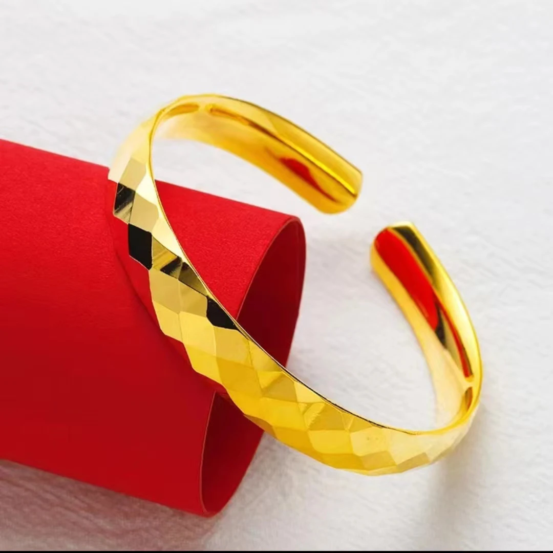 合金手镯 菱形开口精品手镯   时尚亮面精美简约镭射女款气质女神