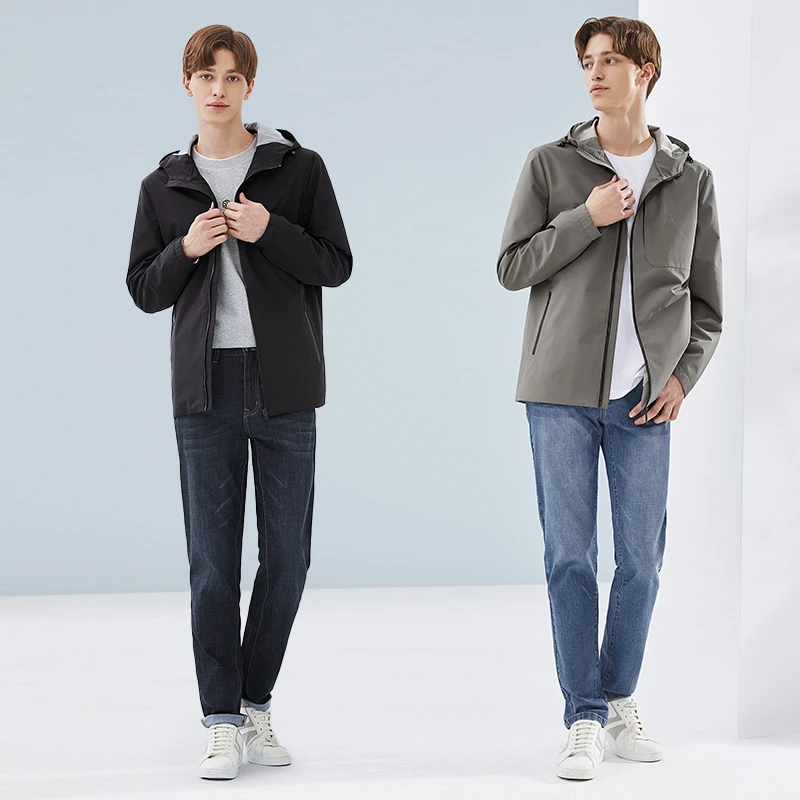 【冲锋衣】柒牌男装连帽夹克衫新款时尚中青年男士茄克外套70020