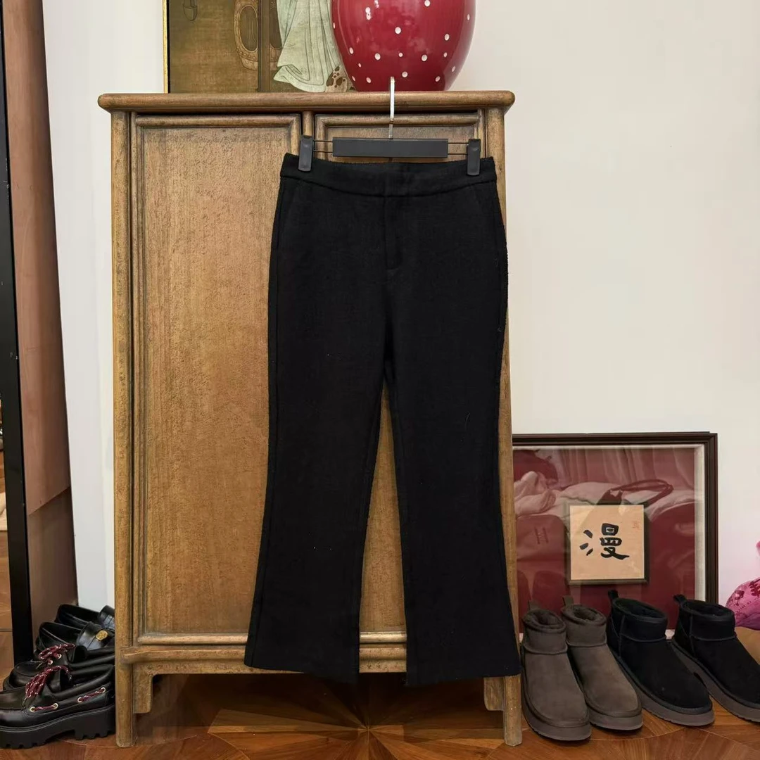 MYL2024年秋冬新款羊毛混纺直筒裤休闲微喇西装裤小香休闲裤