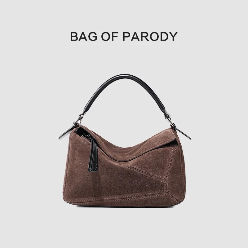 Bagofparody枕头饭盒包通勤包秋冬牛皮几何单肩斜挎包高级感小众