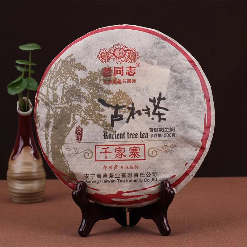 【陆导分享】2016年 老同志 千家寨古树茶（生茶）500g 普洱生茶