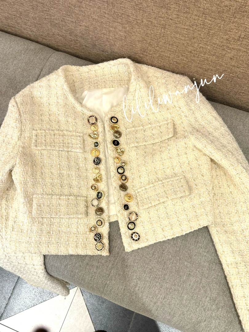 婉君【香奶奶外套】秋款显瘦气质法式粗花呢小香风外套LWJ23C3TZ916