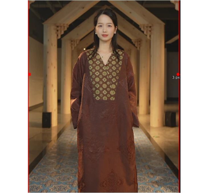 【万象有衣】琵琶纹-原创设计师款香云纱连衣裙-6667