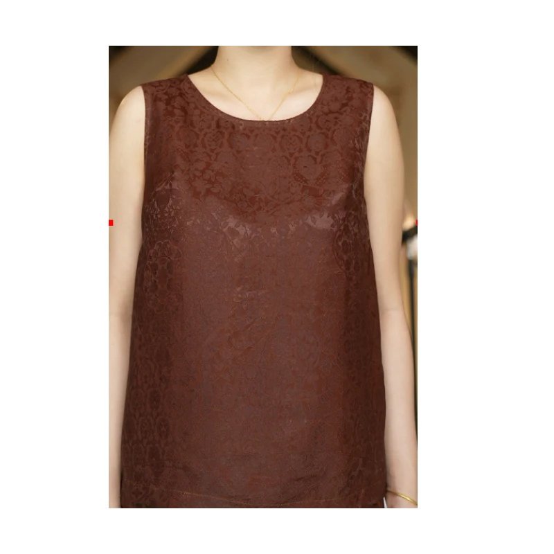 【万象有衣】原创设计师款手工香云纱-背心-7269