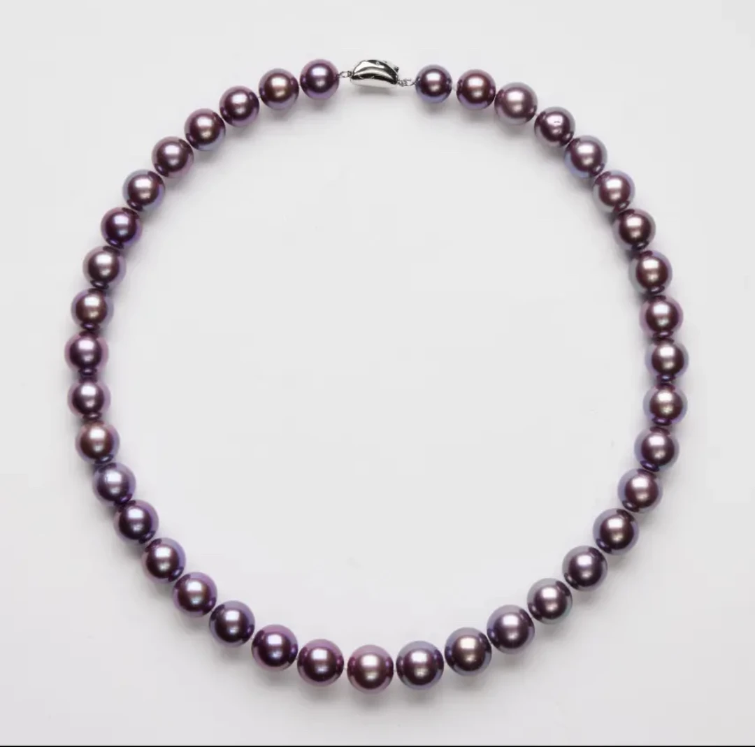 【珠公子】帝王紫 紫珠珍珠项链9-12mm