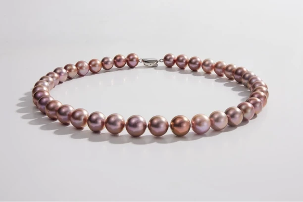 【珠公子】曼塔鎏金 紫珠珍珠项链9-12mm