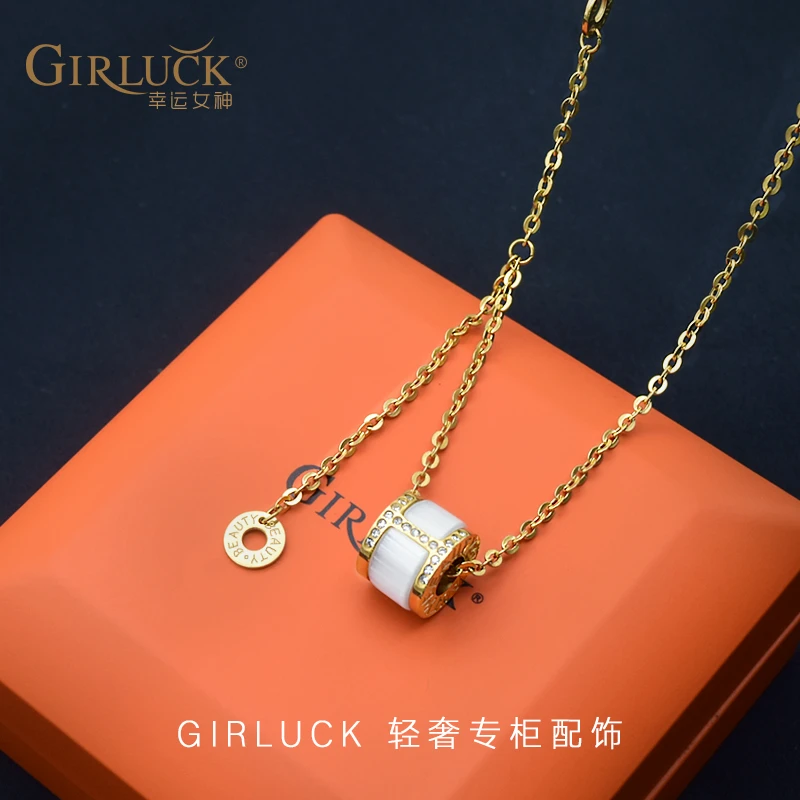 GIRLUCK 钛钢项链 【专属浮力】意大利幸运女神-流苏小蛮腰项链