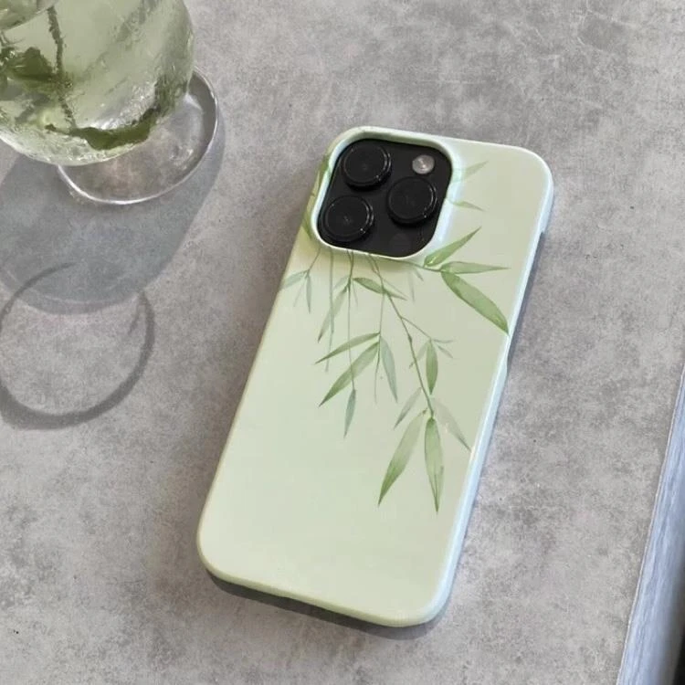 巧壳新中式青竹苹果14iPhone13Max手机壳12pro菲林壳11男生高级感