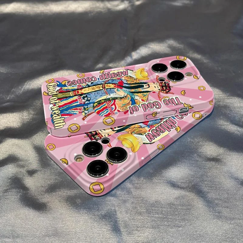 巧壳粉色财神菲林壳苹果14手机壳iphone13全包精孔15promax情侣11