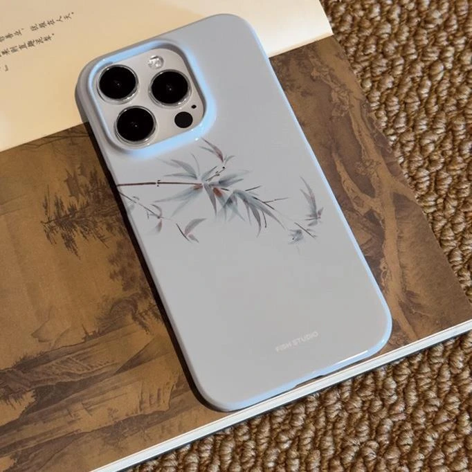 巧壳新中式素雅青竹苹果14pro国风iPhone13Max手机壳15pro菲林11