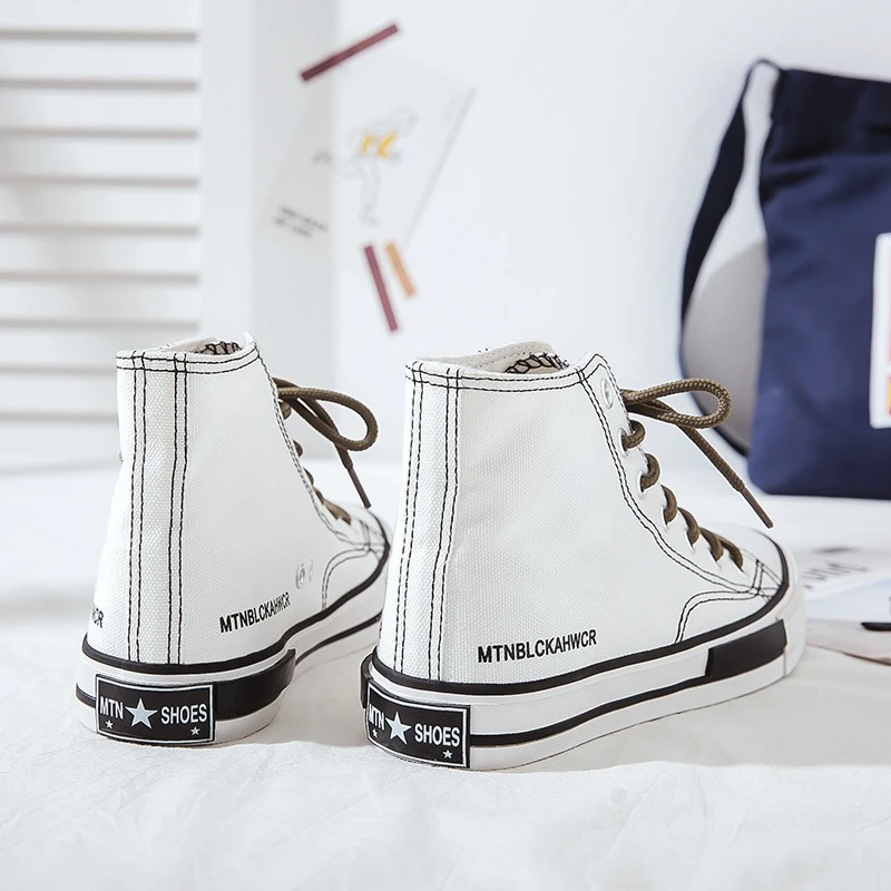 2024富步新款高帮韩版休闲帆布鞋女复古原宿女布鞋胶鞋潮流潮鞋
