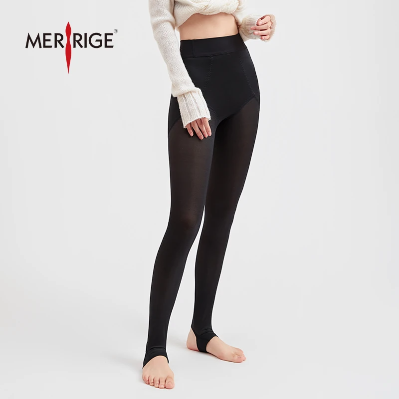 黑绷带高腰收腹打底裤紧身提臀修腿裸感裤袜