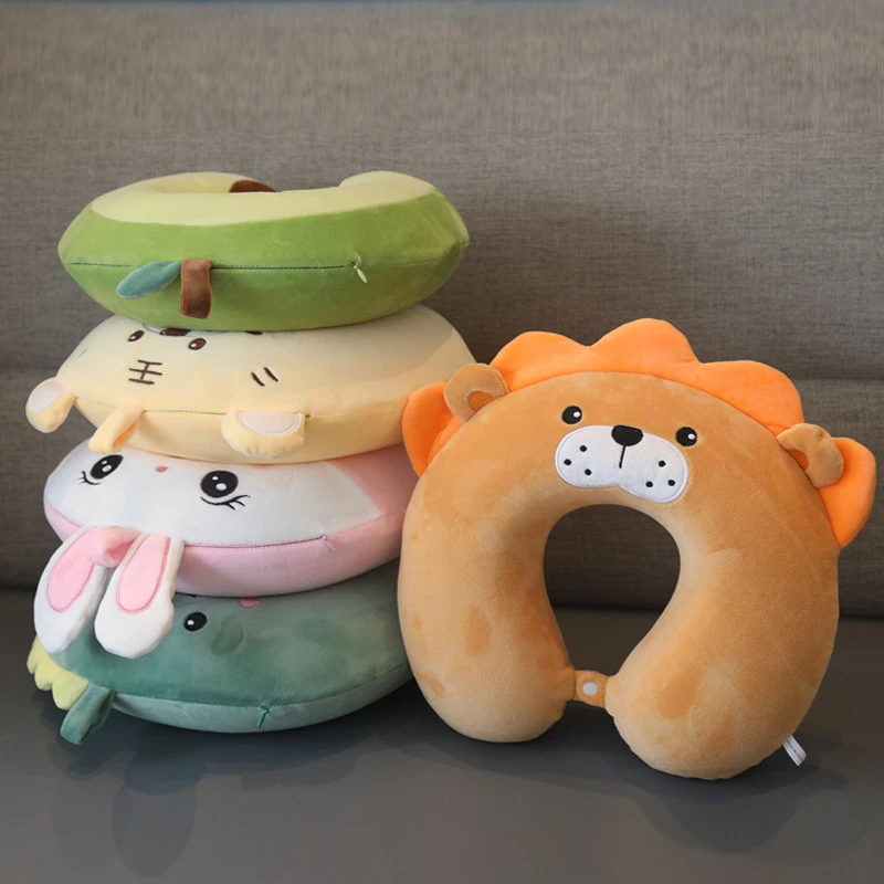 卡通动物记忆棉u型枕坐飞机颈枕慢回弹旅行u型护颈枕加