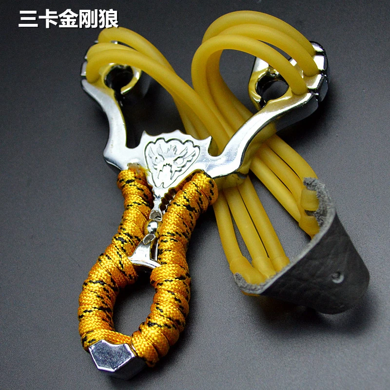 成人传统弹弓猴皮筋金属像一样的弹弓户外装备弹射射击玩具