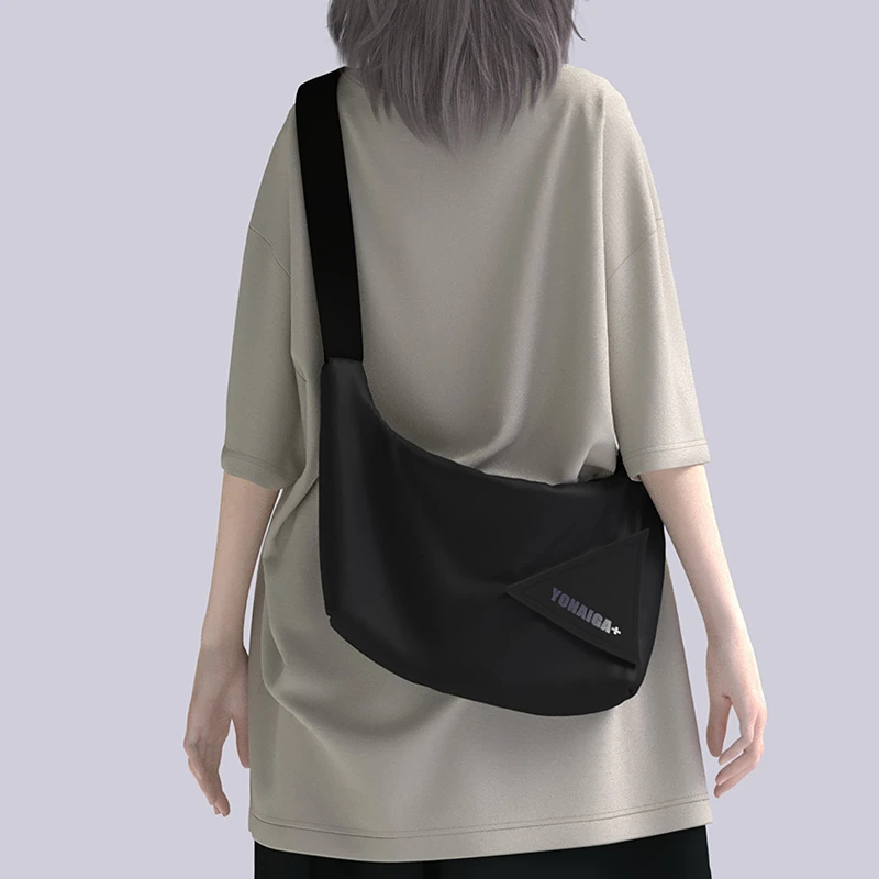 YONAIGA+原创ins潮牌机能简约斜挎包男背包夏季百搭单肩女饺子包