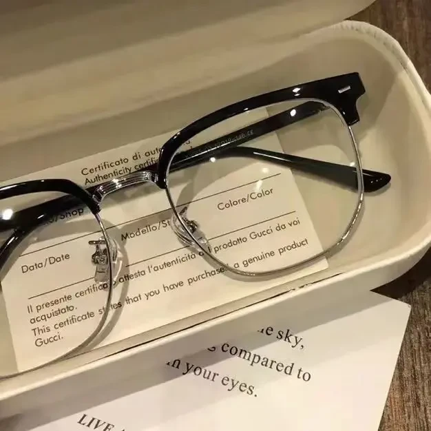 复古痞帅半框0-600可配度数近视眼镜高清防蓝光街拍必备回头率高