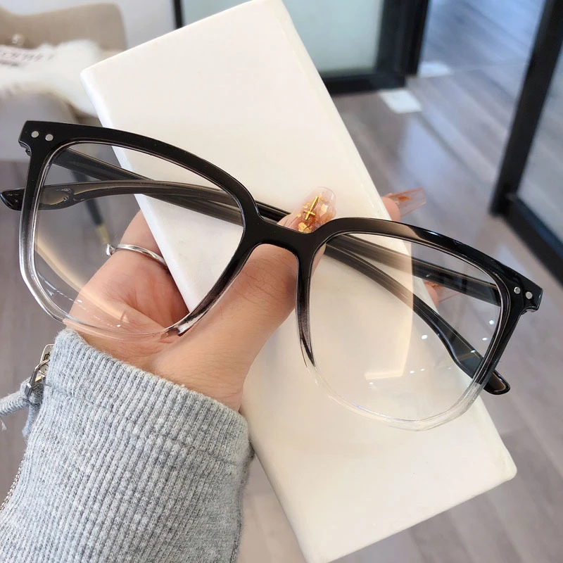 高颜值上黑下透框架防蓝光防辐射眼镜素颜女显瘦防早恋镜男黑框