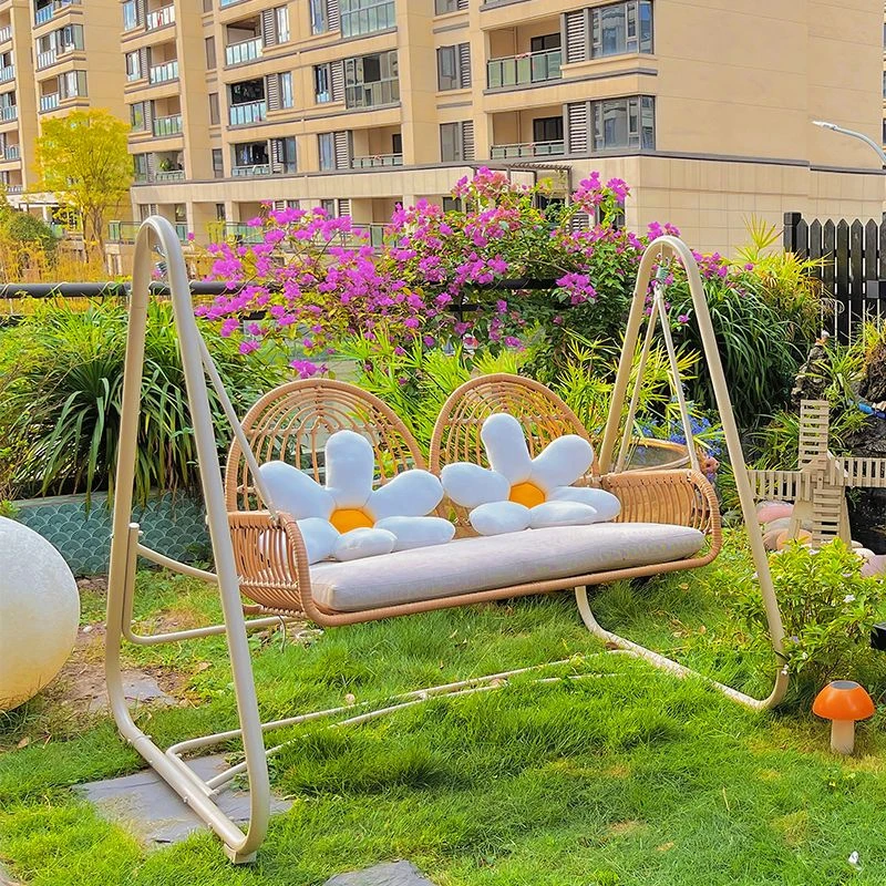 户外秋千小院阳台家用双人荡秋千院子花园庭院吊椅室外露台秋千椅