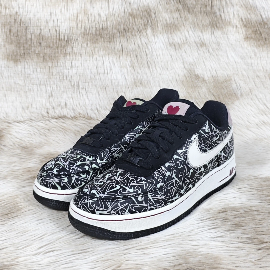 39码 正品 AF1 黑绿 鞋面细纹 8新 公价：799#180B3