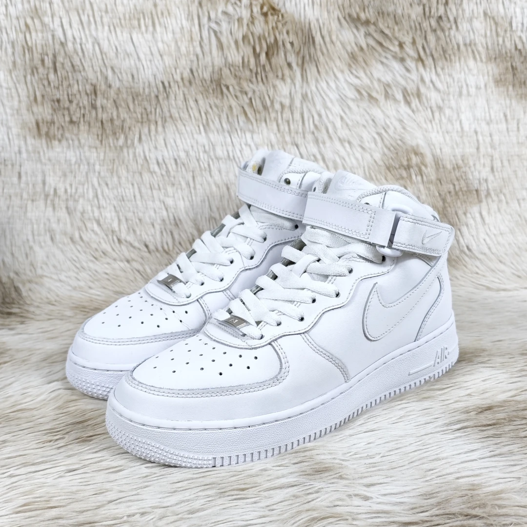 38.5码 正品 AF1 纯白中帮 鞋口磨损鞋头细纹 公价：609#970B1