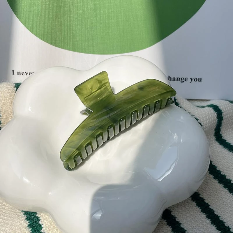 NANMUMU 小锤子大号醋酸抓夹 韩国France绿色鲨鱼夹小众发夹发抓