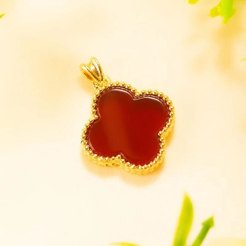 足金999红色吊坠质检中心发货有证书有钢印