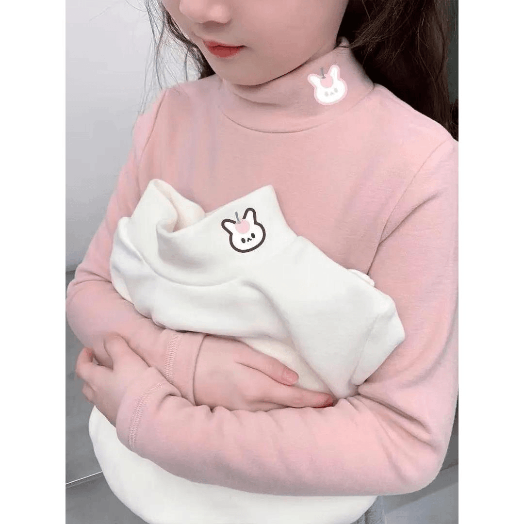 秋冬新款儿童加厚双面德绒宝宝高领长袖打底衫T恤洋气女童内搭上