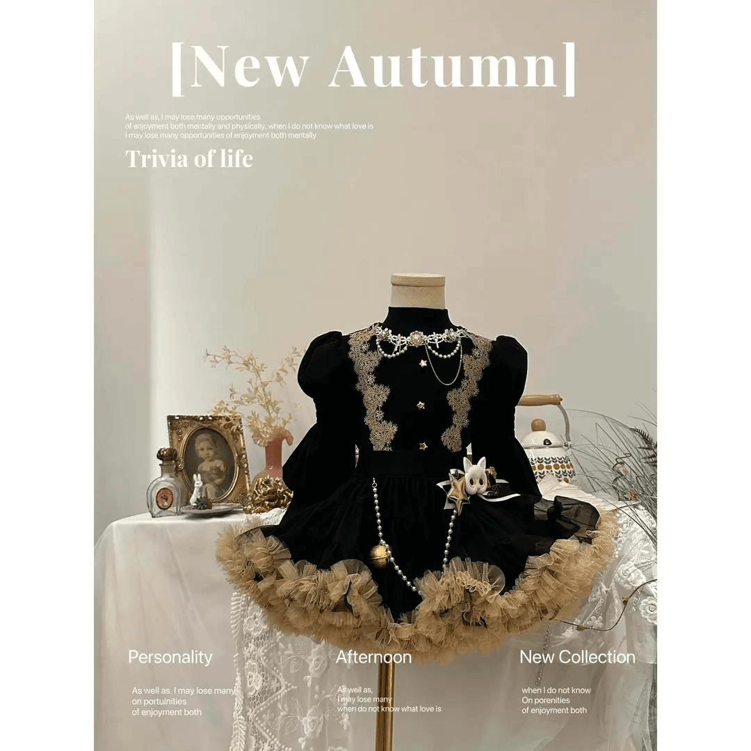 女童tutu裙套装冬秋装新款儿童洋气重工气质衬衫女宝洛丽塔公主裙