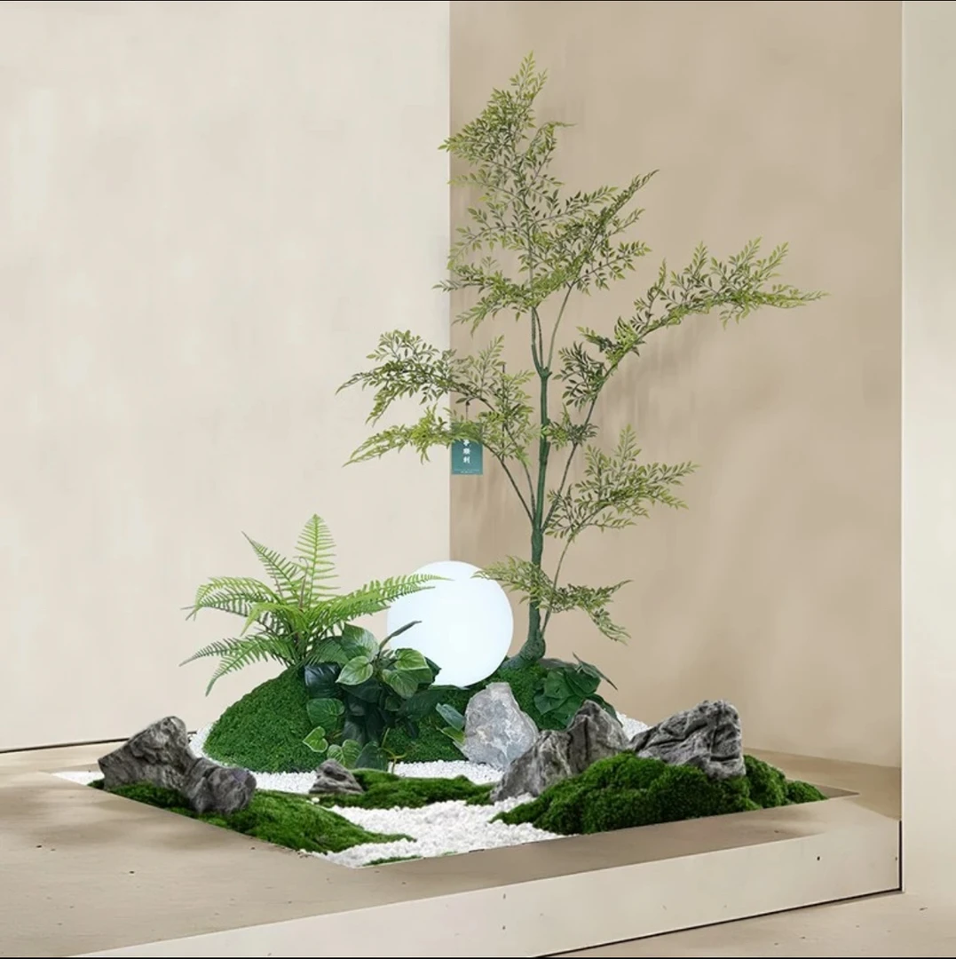 仿真绿植小型造景高级仿生绿植氛围树室内橱窗装饰景观设计