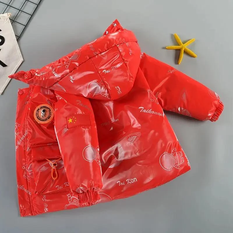 新款儿童免洗加绒加厚衣小童洋气帅气宇航员袄