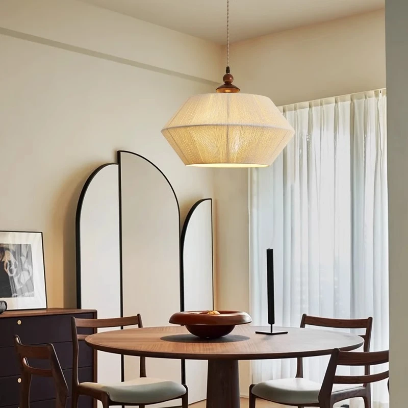 中古法式吸顶灯卧室餐厅吊灯房间书房奶油风中古风民宿编织装饰灯