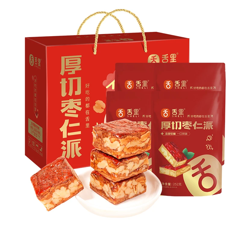 舌里厚切枣仁派1008g礼盒新疆红枣夹核桃新年送礼送长辈年货礼包