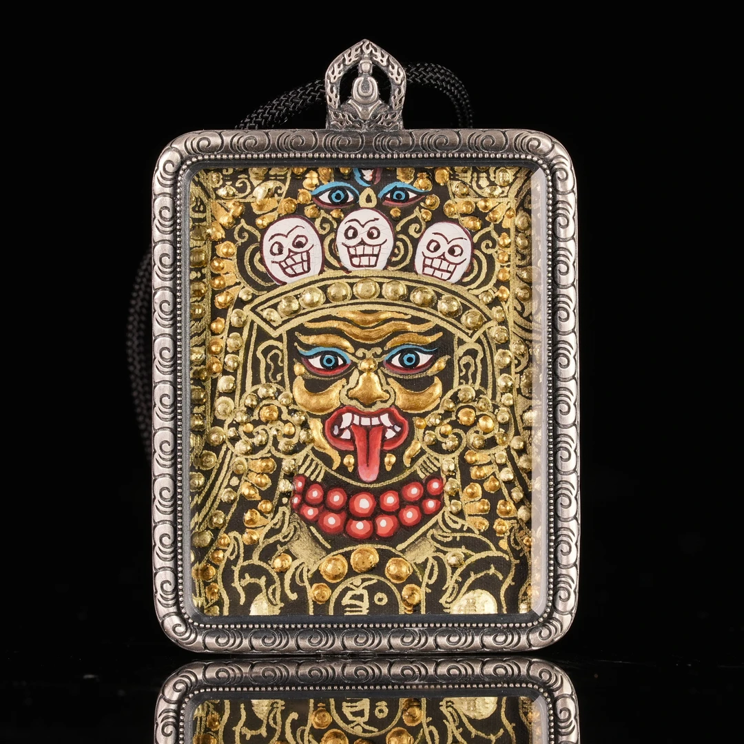 吊坠925银 壹加小羊|凸金扎基拉姆卡卡银吊坠