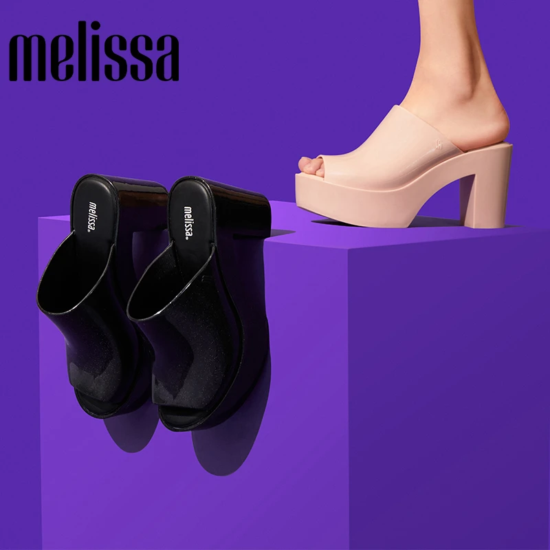 Melissa梅丽莎新款女士新款休闲女士圣诞穿搭高跟果冻凉拖鞋32233