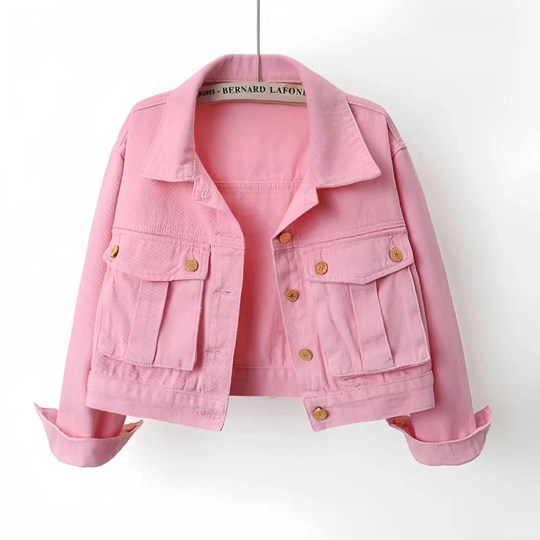 2024年春季新款高级流行短款牛仔外套女宽松韩版小个子上衣夹克