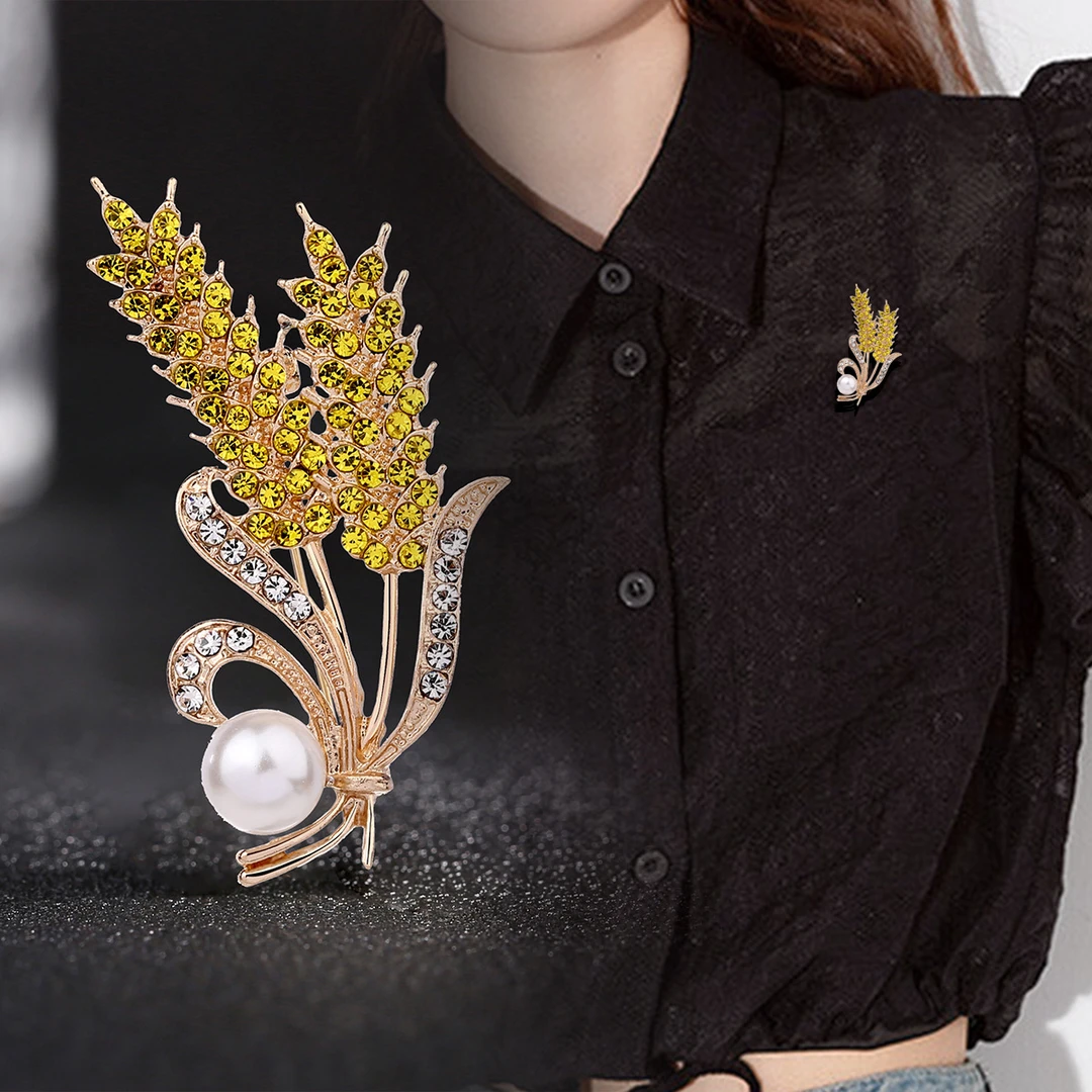 【减龄胸花】金色麦穗高档胸针女西装外套胸花配饰固定百搭礼品套组