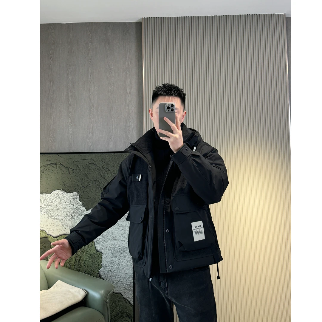 铭品添尚2023冬季新款男士休闲连帽保暖加厚羽绒服#86Y011