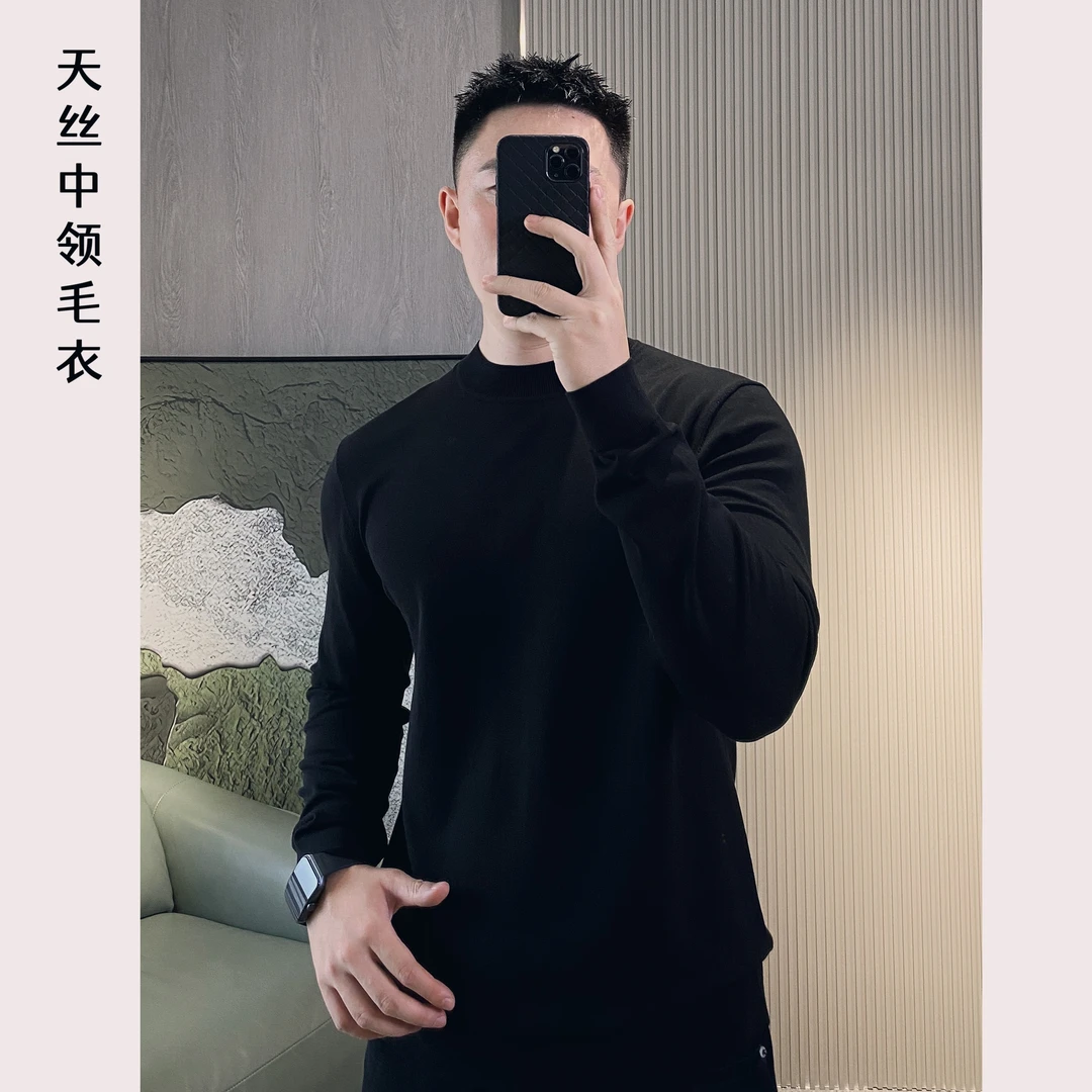 【莱赛尔天丝】铭品添尚2024秋季新款针织百搭男针织衫长袖毛衣#H6