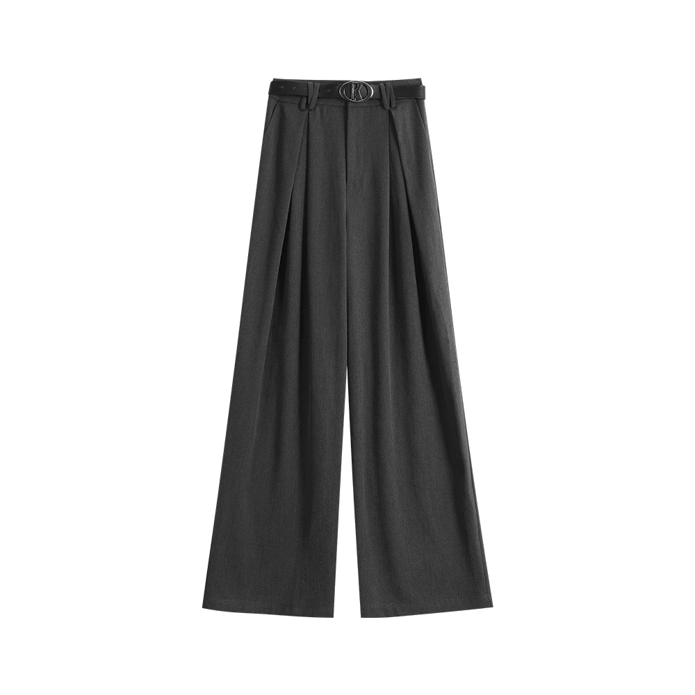 2024秋季气质纯色垂感舒适休闲版阔腿西装裤8991820