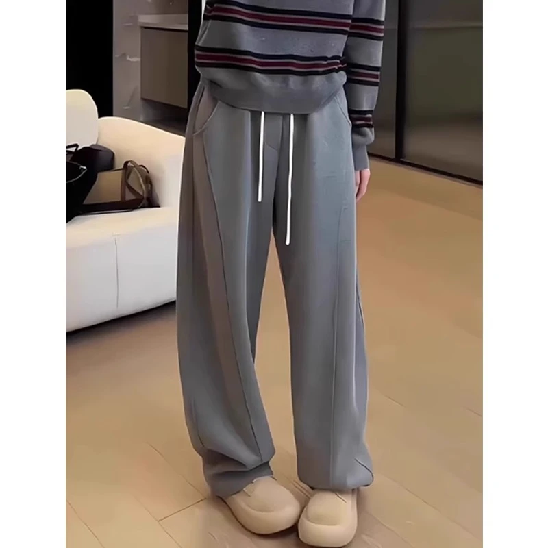 【小曹大码】休闲弯运动卫裤女新款梨形身材阔腿裤-FYQ9050