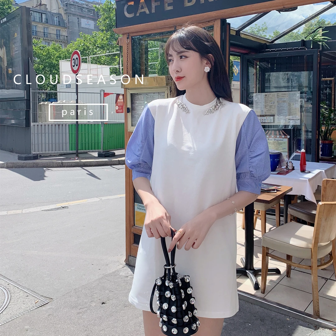 Cloud season【女装】 水钻领连衣裙 CQZ19155